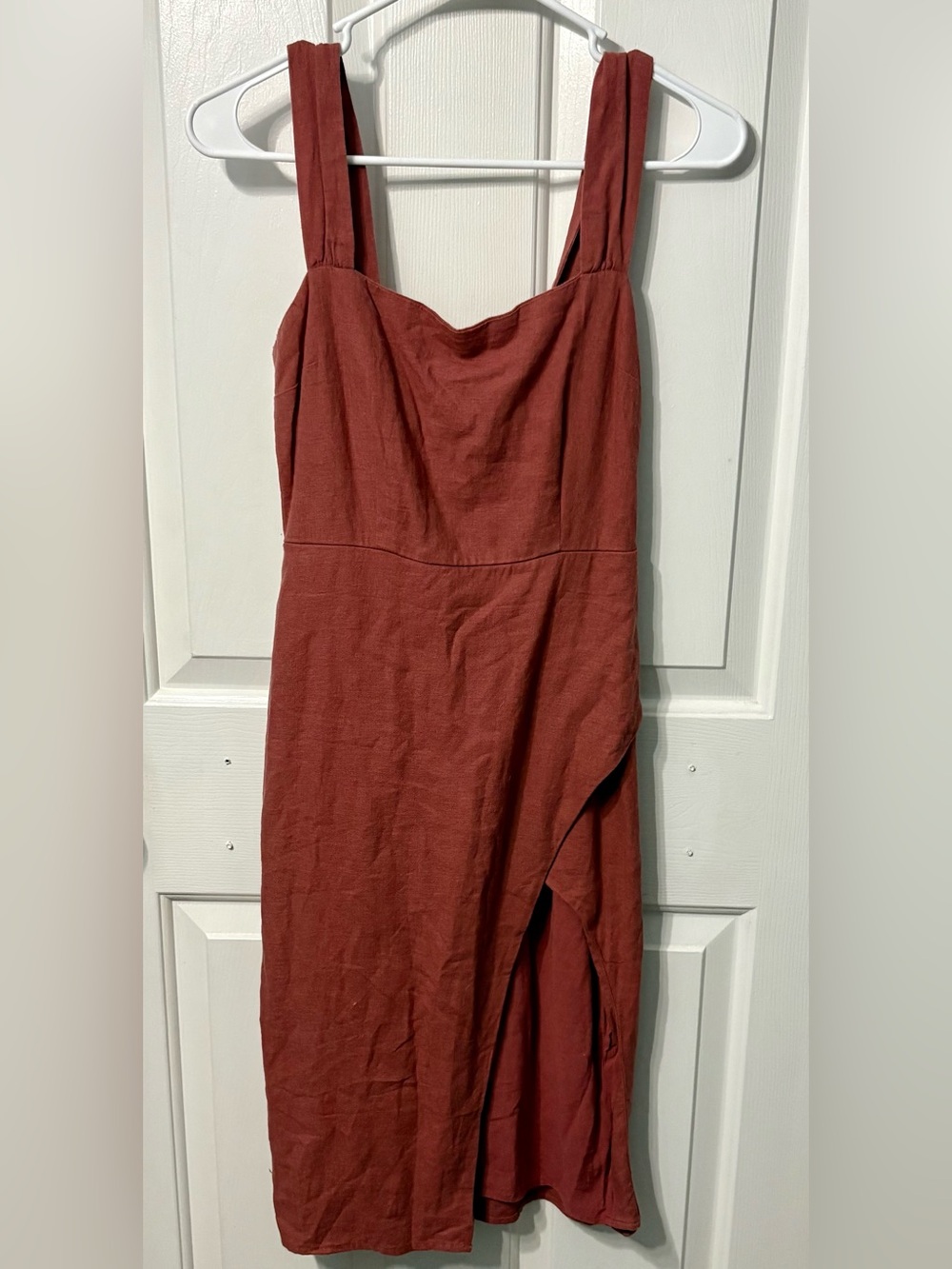 Abercrombie & Fitch Rust Red Linen-Blend Dress